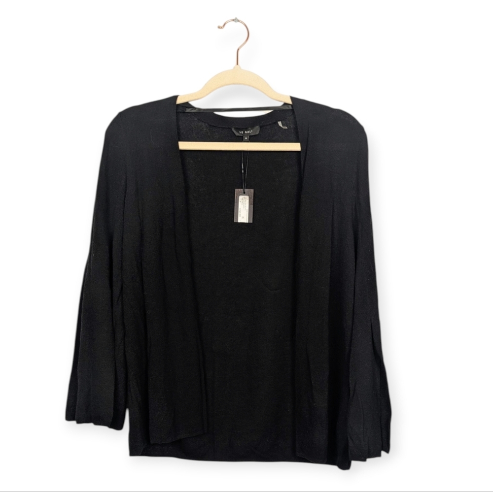 NWT Le Gali Black Gretchen Split Sleeve Sweater Cardigan Size M